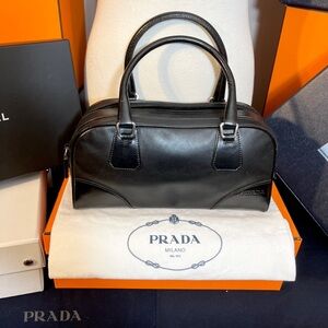 Prada Black Leather Bowling Vitello Drive Bag! Open to offers!